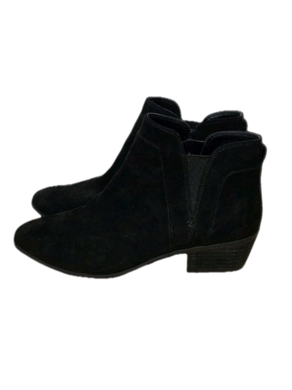 Circus by Sam Edelman Womens 8 Black   Pipper Faux Suede Ankle Boots Side Zip
